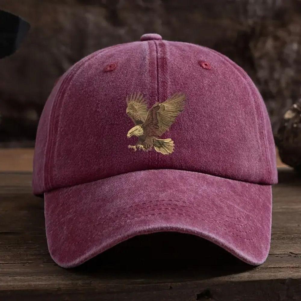 Adjustable Eagle Print Baseball Cap  For Man Women Hiking Fishing Vacation Exploration
