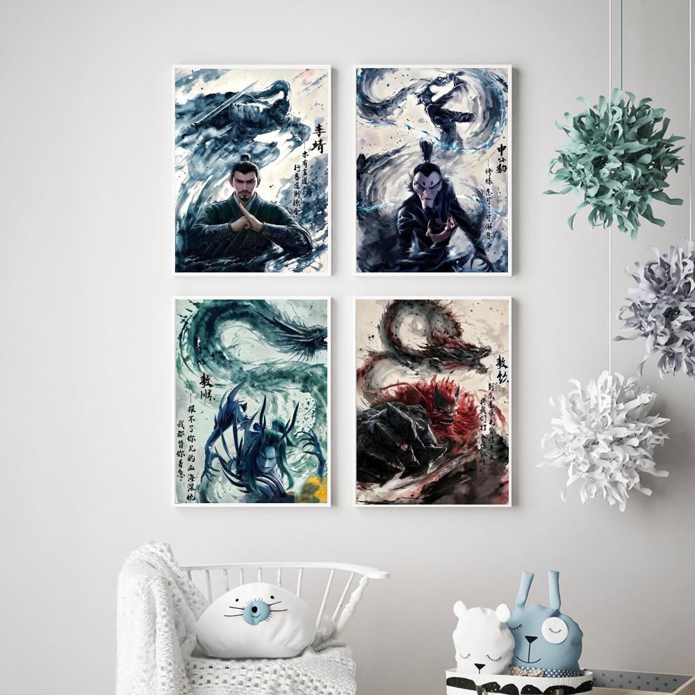Nezha Demon Child Stirs the Sea Poster HD Versatile Waterproof Wall Art Self-Adhesive Decor for Any Space Ideal Gift