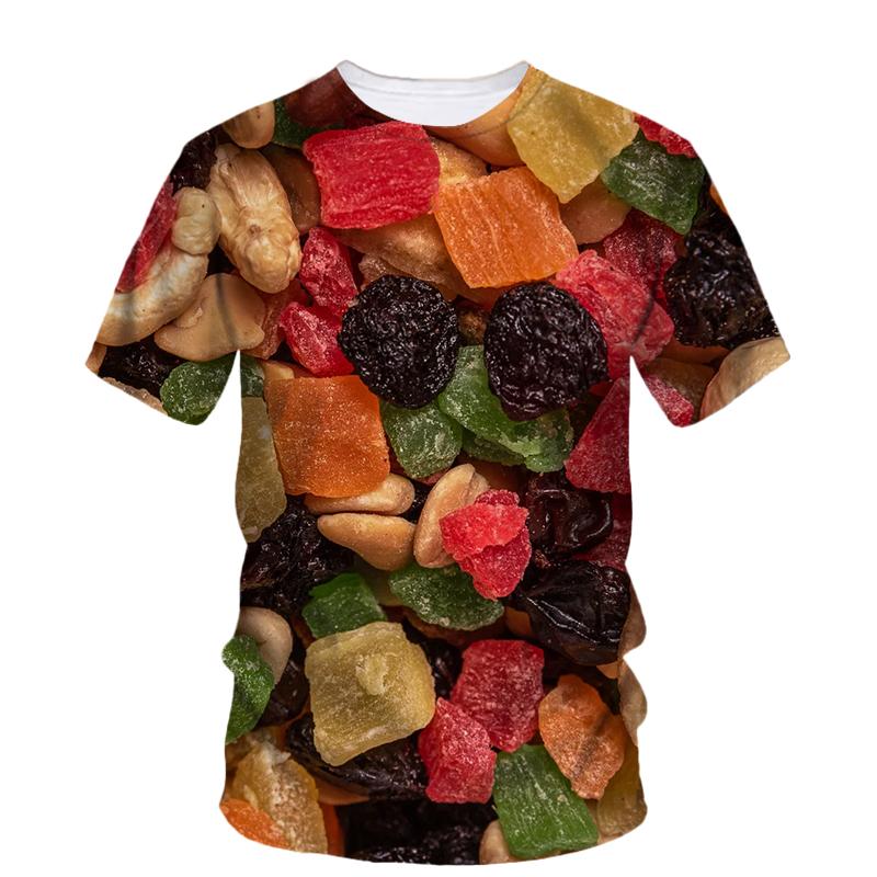 Fashion Fun New Ziarna Orzechów Graphic T Shirts For Men Summer Trend Personality Delicacy Pattern Printed O-neck Short Sleeve