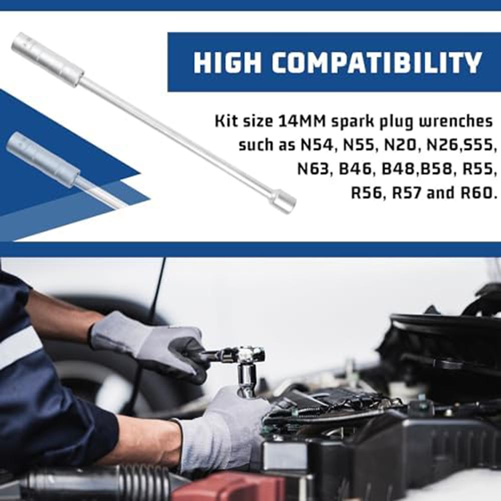 

For Engine Maintenance Flexible Igniter Sleeve Engine Igniter Wrench Set Automotive Work Efficient Engine Repair Tools 14mm