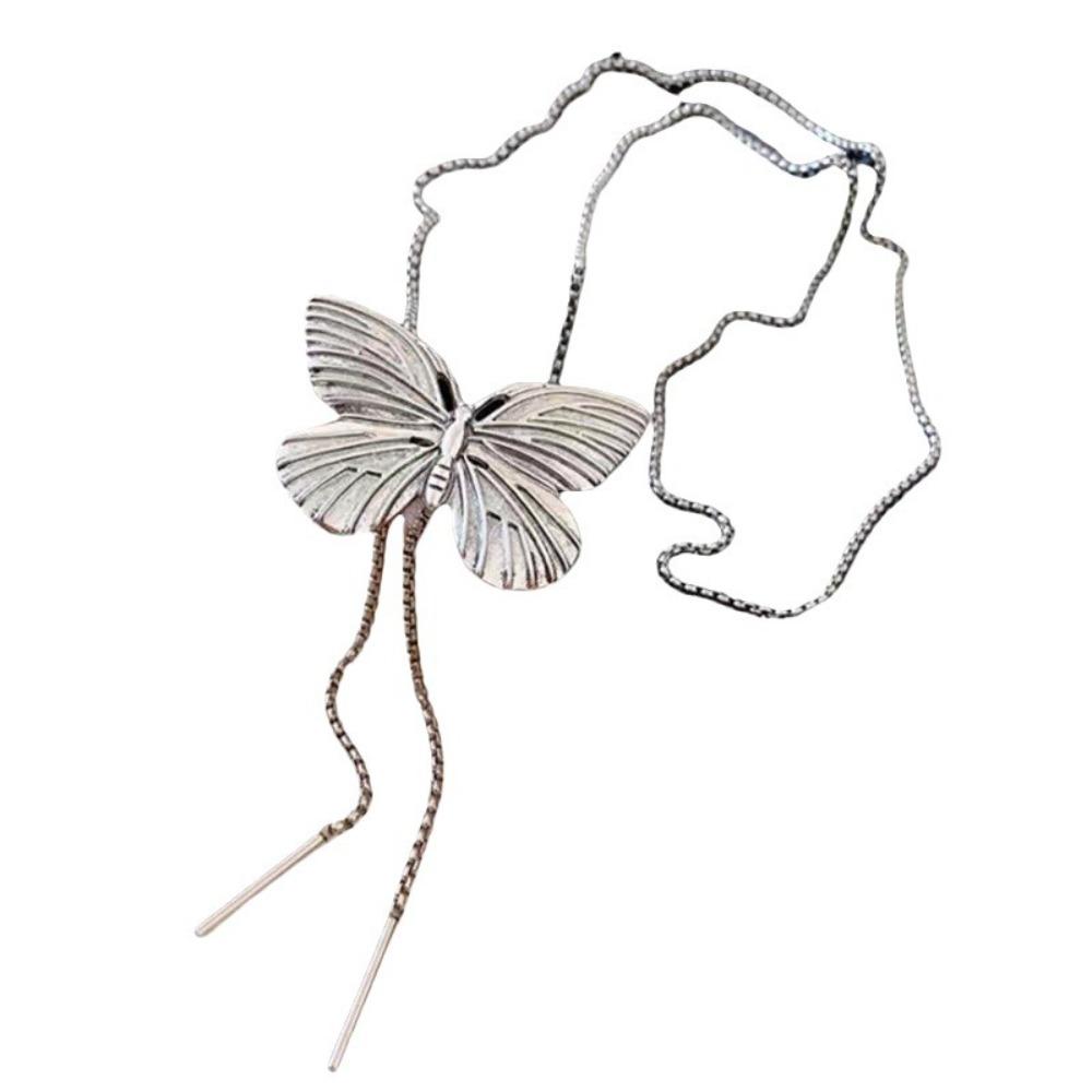 Sweet Butterfly Necklace Flower Women's Choker Temperament Y2K Tassel Necklace  Gifts