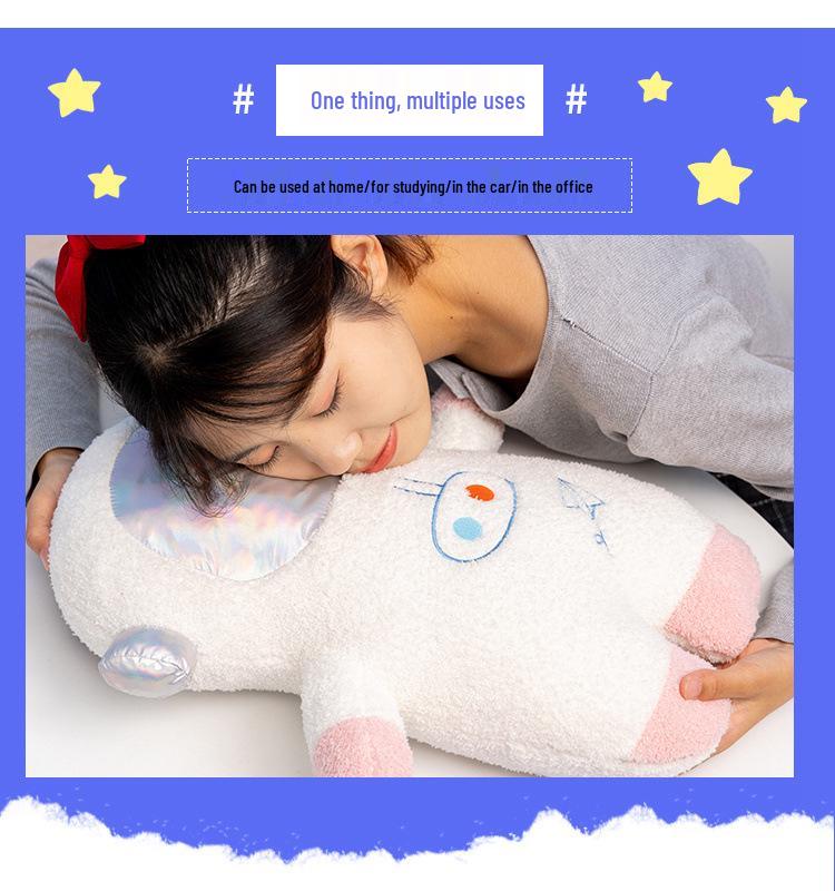 Astronaut Rocket Plush Toy & Pillow: Airplane Backrest, Baby Sleep Companion, Cloth Doll, Leg Clip Pillow.