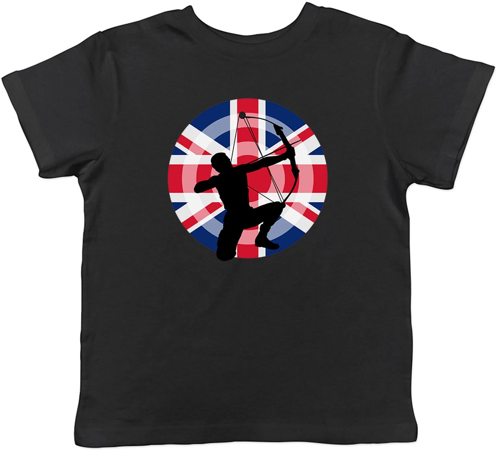 Archery Flags GB Childrens Kids T-Shirt Boys Girls 110