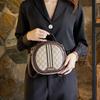 Retro Fashion Printed Shoulder Crossbody Small Round Bag Versatile Light Luxury Women's Bag