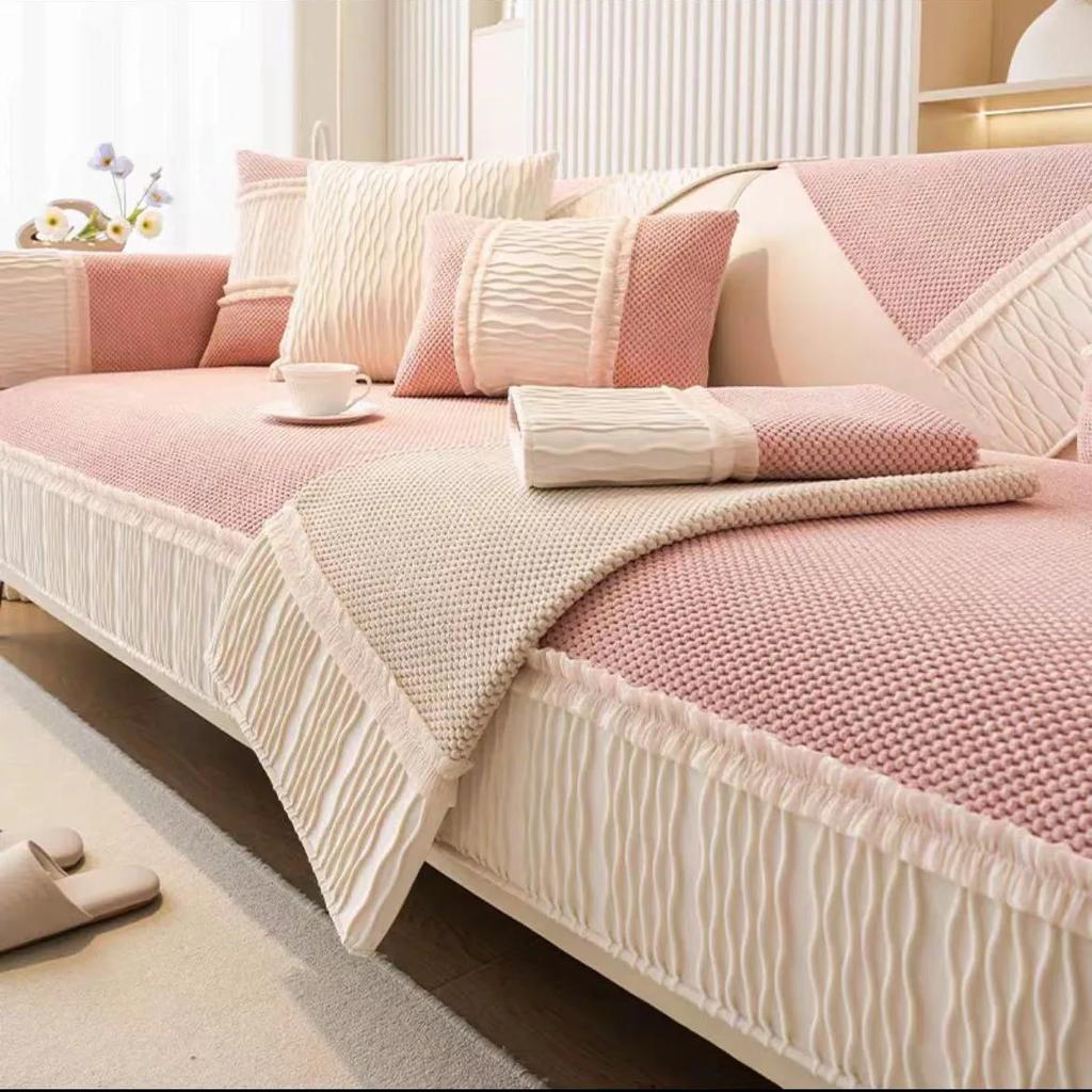 New French Cream Style Sofa Cushion All Seasons Universal Leather Sofa Cover Cover Cloth Towel Non-Slip Cushion