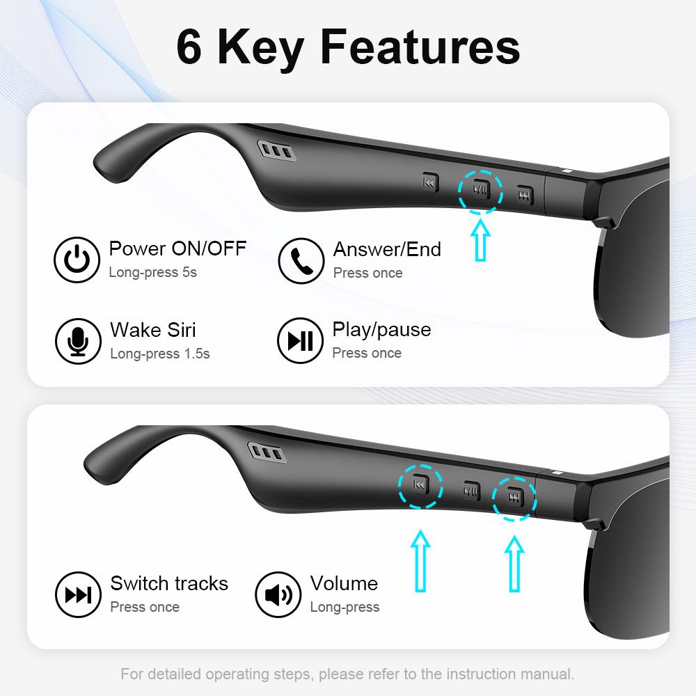 Smart Bluetooth Sunglasses: Make Calls, Play Music, Translate, Perfect for Outdoor Sports