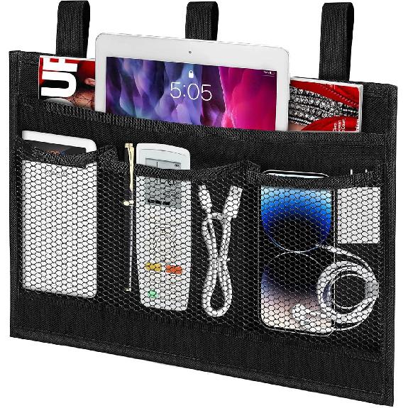 Bedside Caddy Storage Organizer, Hanging Storage Bag Pocket for Bunk/Hospital Beds,College Dorm Organizer for Remotes Phone,College Dorm,Camp,Baby