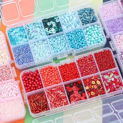 Tschechischer Charme Kristallglasperlen Paillettenbox für Schmuckherstellungssets DIY Handgefertigt Tasche Schuhe Kleidungsstücke Stickerei Nähset