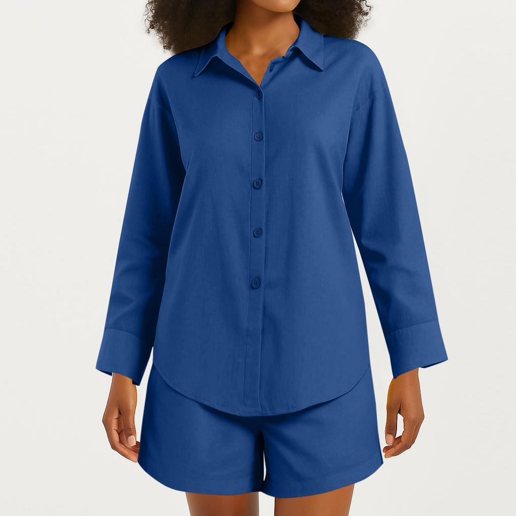 Women's 2 Piece Outfits Sets Ruched Short Sleeve Tops  Wide Leg Pants Tracksuit Sets