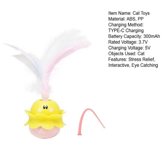 Interaktives Katzenspielzeug Automatisch rotierendes elektrisches Kätzchenspielzeug Wiederaufladbar Indoor Outdoor Spielzeug zur Linderung von Angstzuständen