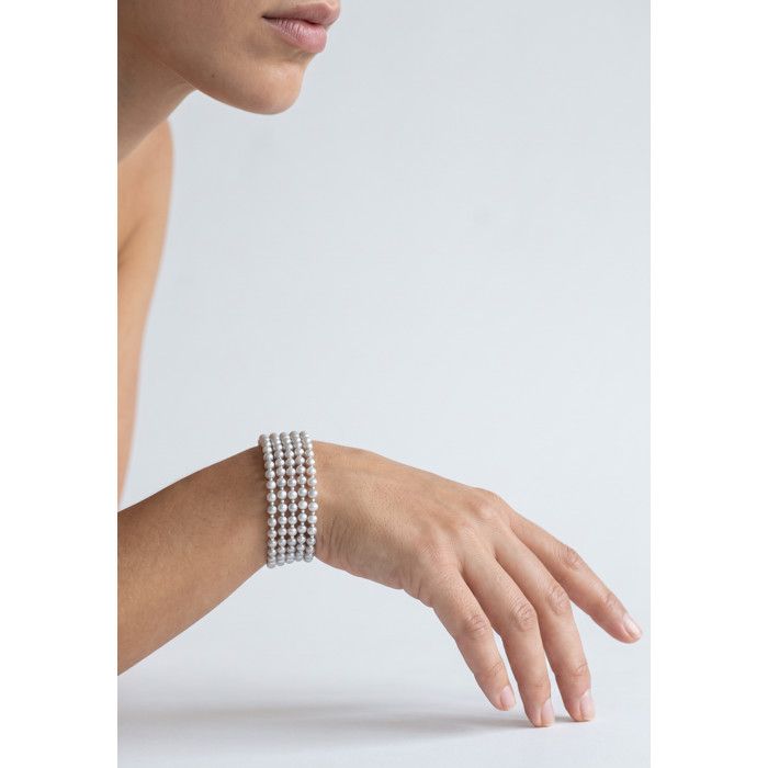 Bracelet - PEARLS & COLORS - Pearls & Colors - Perles d'eau douce 3-4 mm - Perles grises - Argent 925