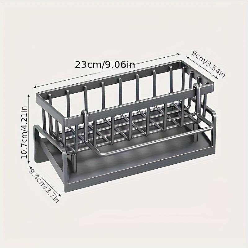 PP Dish Drainer with Sponge Holder - Space-Saving Sink Organizer for Dishes/Brushes | Kitchen Counter Storage