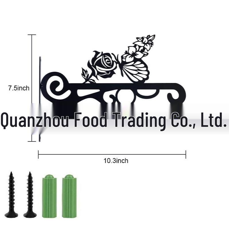 Wrought Iron Wall-Mounted Flower and Wind Chime Hanger