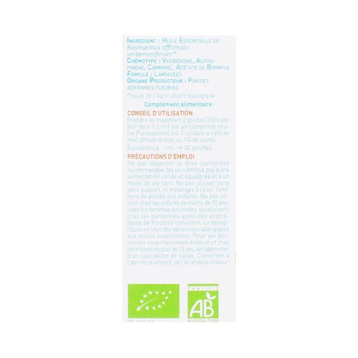 Puressentiel Huile Essentielle Romarin À Verbénone Bio 5ml