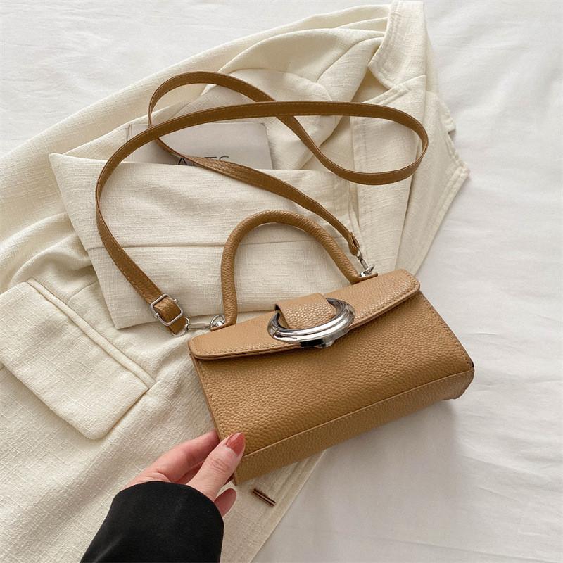 Chic Pu Crossbody Bag Stylish Vintage Small Square Handbag For Trendy Women