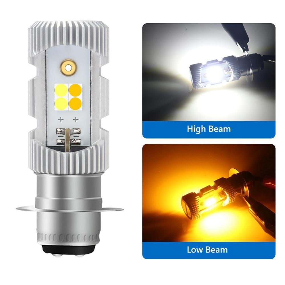 

Ближний и Дальний Свет Лампа Высокой Яркости P15d Двухцветный Свет для Мотоцикла Электровелосипеда White&Yellow