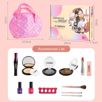 12pcs Girls Makeup Kit Real Kids Make Up Set Cosmetics Play Set Washable Safe with Carry Case for