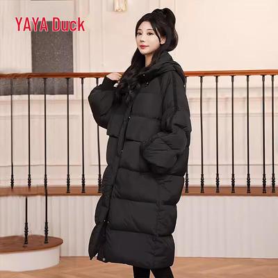 Women's 2024 Long Loose Hooded Down Jacket