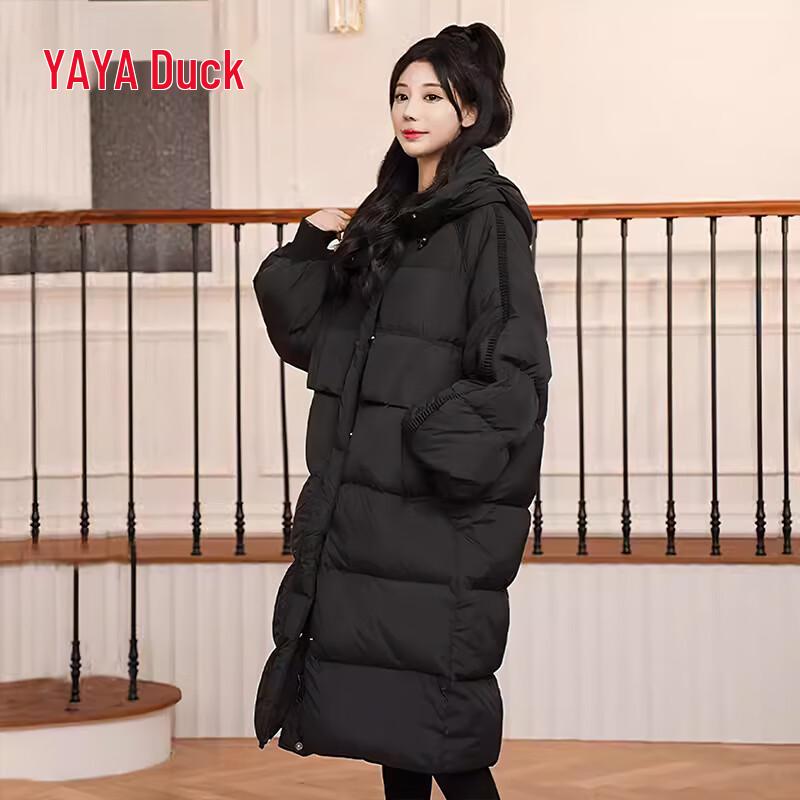 YAYA Women's 2024 Long Loose Hooded Down Jacket