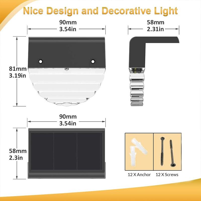 Xiaomi Solar Deck Lights Fence Lights Outdoor Step Lights Waterproof Solar Lights for Railing Stairs Step Fence Yard Patio and Pathway