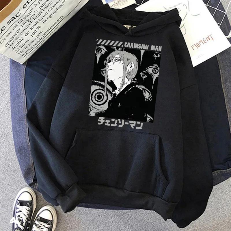 Motorová pila Anime Dámské Mikiny s kapucí s klokaní kapsou Harajuku Dámský Rukáv Pulovr Ležérní Streetwear Oblečení Topy Estetické Oblečení