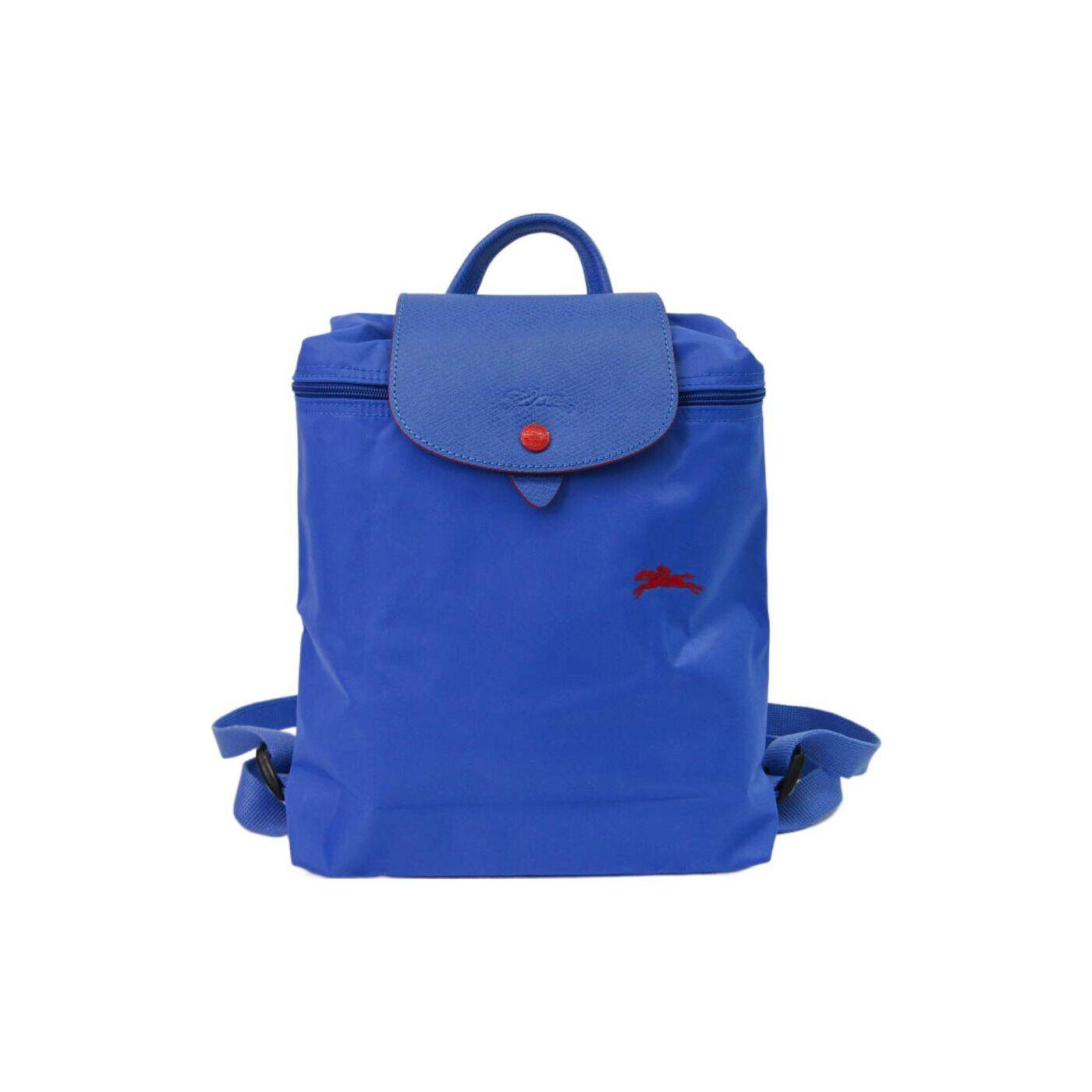 

Longchamp Le Pliage Solid Color Embroidered Logo Snap Flap Zipper Large Capacity Foldable Backpack Women Backpack Blue 1699619P23 Blue