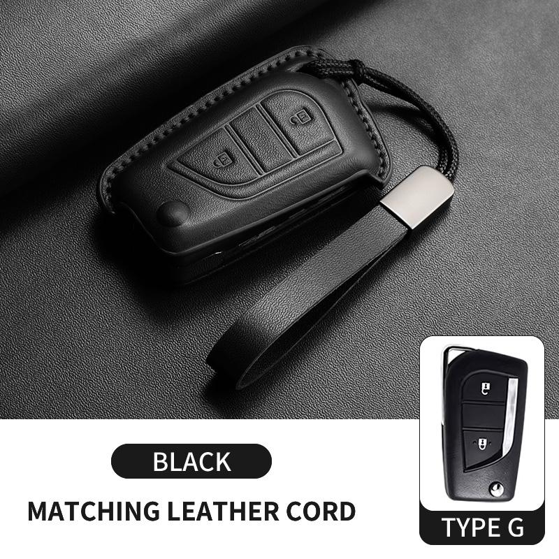Leather Car Key Case Cover Fob For Toyota Rav4 Levin Camry Reiz Highlander Corolla Yaris Verso Avensis Aygo Car Remote Key Shell