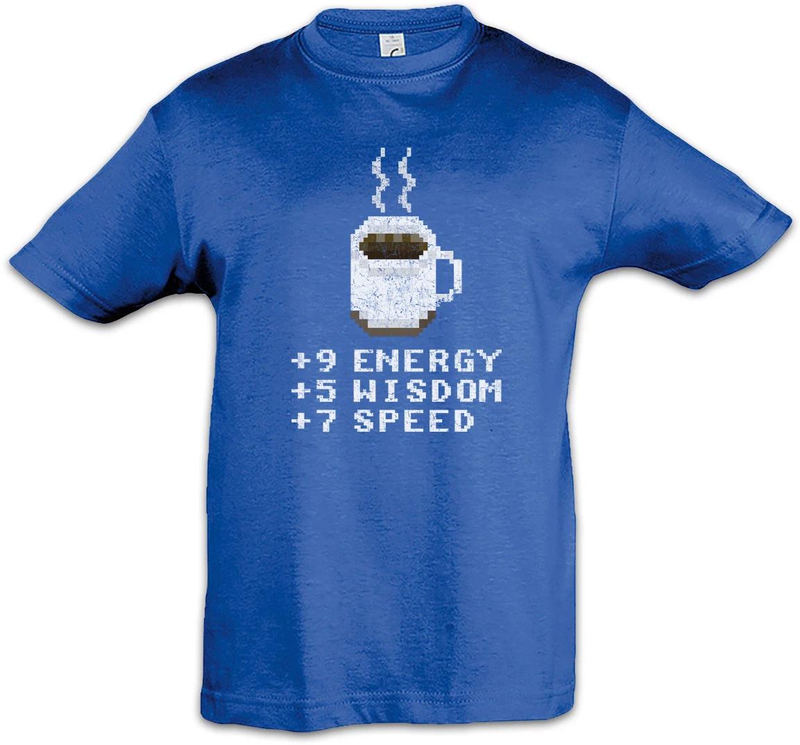Pixel Coffee Kids Boys kids boys T-Shirt Gamer Fun Nerd RPG MMORPG Role Playing Coffee 140