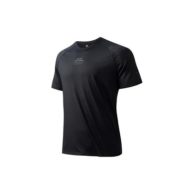 Letter Print Crew Neck Short Sleeve T-Shirt Men Tops Black 952325103-6