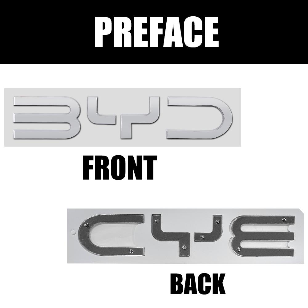 3D Car Front Hood Letter Badge Sticker Rear Trunk Decal Accessories For BYD M6 G3 G5 T3 F0 S6 Han Qin L3 tang yuan atto3 Seagull