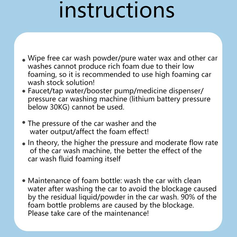High Pressure Snowflake Foam Spray Gun 1L Large Capacity 1/4 Quick Connect Adjustable Spray Angle High Pressure Cleaning Tool