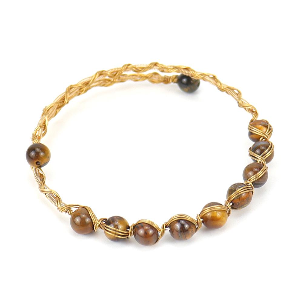 Winding Multi-Colored Agate Bead Crystal Bead Amethyst Opening Simple Bracelet Bracelet Adjustable B47
