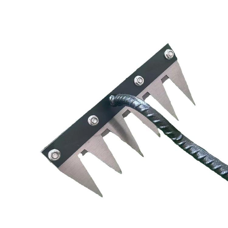 Multi-functional Manganese Steel Garden Rake with Blade for Weeding and Soil Turning