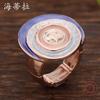 New Color Painting Oil Geometric Disc Elastic Alloy Ring Fashionable and Simple Women's Street Versatile Ring