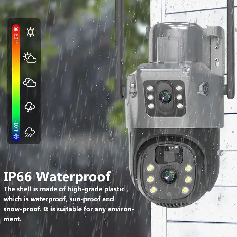 Kamera słoneczna PIR 4G Sim zewnętrzny podwójny obiektyw WiFi 8MP 4K IP Camara Panel słoneczny CCTV V380 Pro ochrona bezpieczeństwa wbudowana bateria