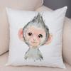 Watercolor Cute Animal Cushion Cover Sofa Home Decor Zebra Giraffe Hippo Monkey Lion Fox