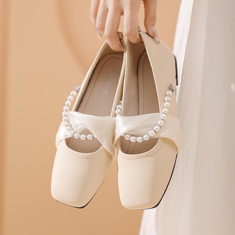 Daphne Women s Pearl Mary Jane Flat Shoes 37