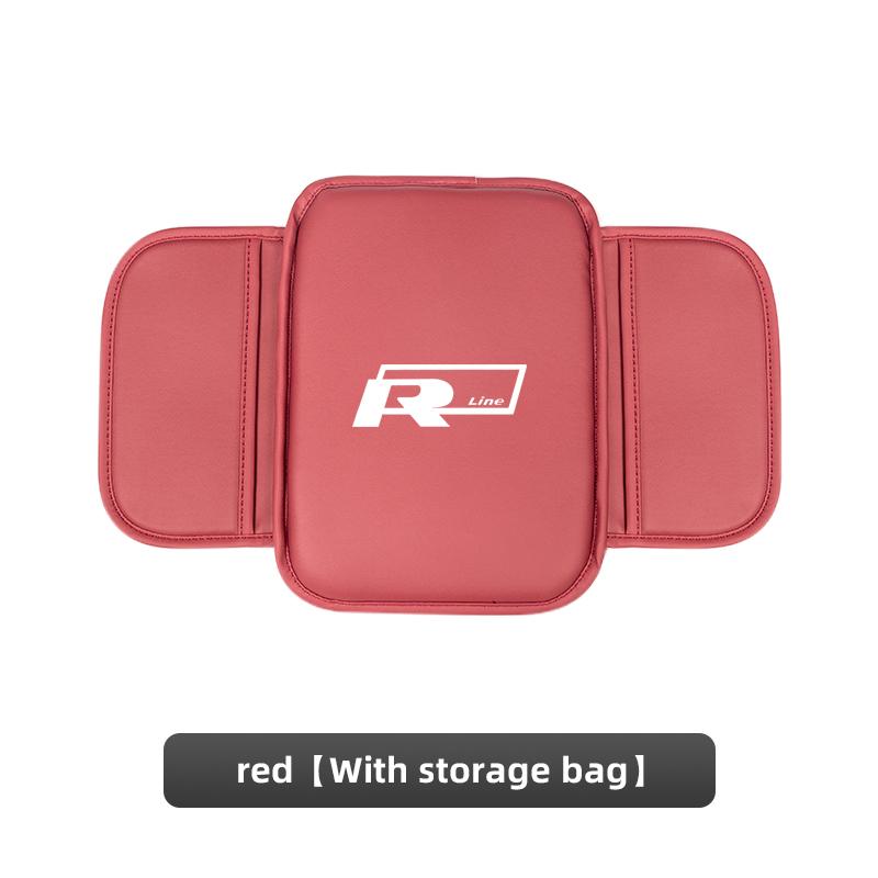 PIG1 Volkswagen Car Logo Armrest Box Cushion Pad Auto Armrest Mat Leather For VW GTI Polo Golf MK6 Passat B6 Tiguan Arteon Jetta ID.3