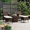 Day and Night - Day and Night Garden Bistro Set 5 Pieces PE Rattan Brown Tempered Glass