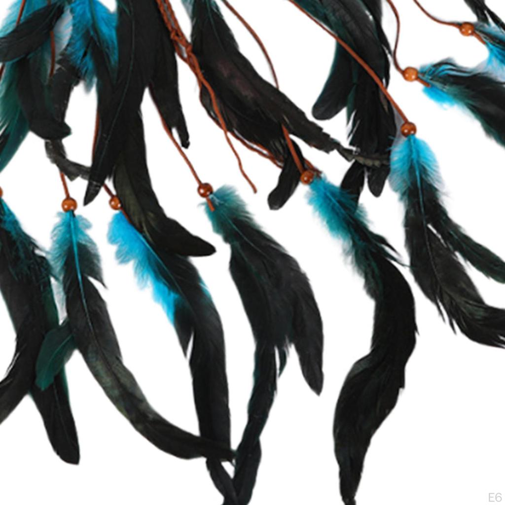 Boho čelenka z umělých peří Vlasové doplňky Indická pokrývka hlavy na maškarní ples