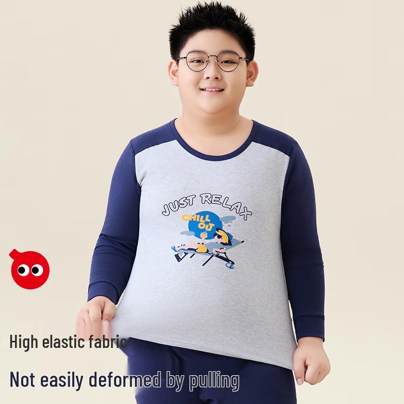 Hongdou Boys' Pure Cotton Thermal Underwear Set