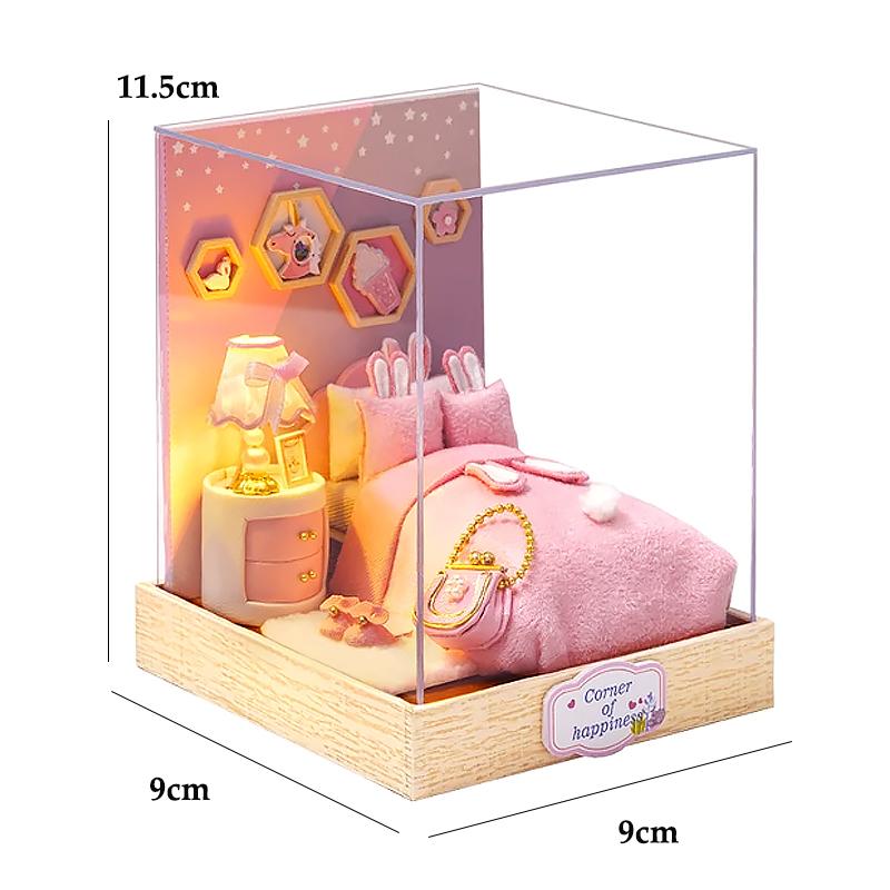 Wooden Doll House Casa Diy  Miniature Dollhouse 3D Puzzle Assembly Building Toys With Furniture LED Lights For Children Gifts