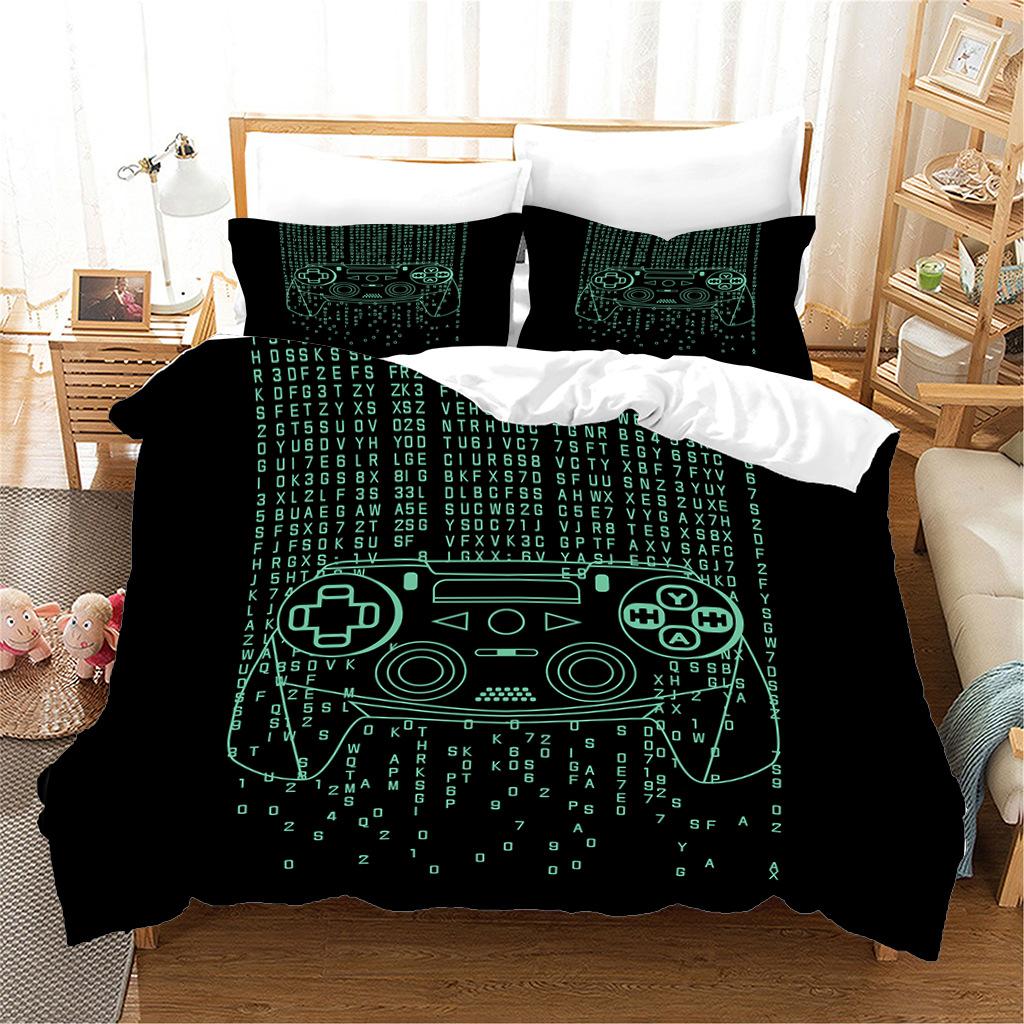Gamepad Printing Three-Piece Digital Printing Quilt Cover Pillowcase Sheet