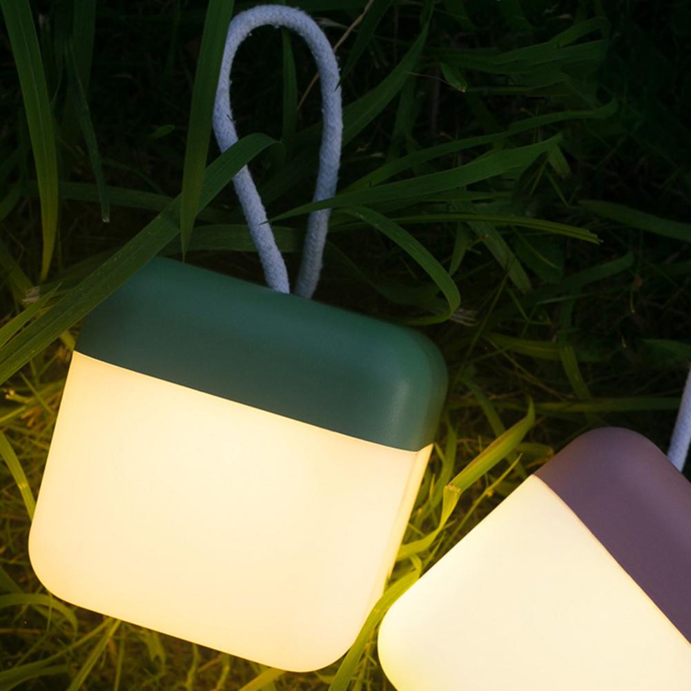 USB Charging Atmosphere Light with Rope Handle Soft Lighting Table Lamp 3 Light Color Bedroom Dream Night Light for Home Decor