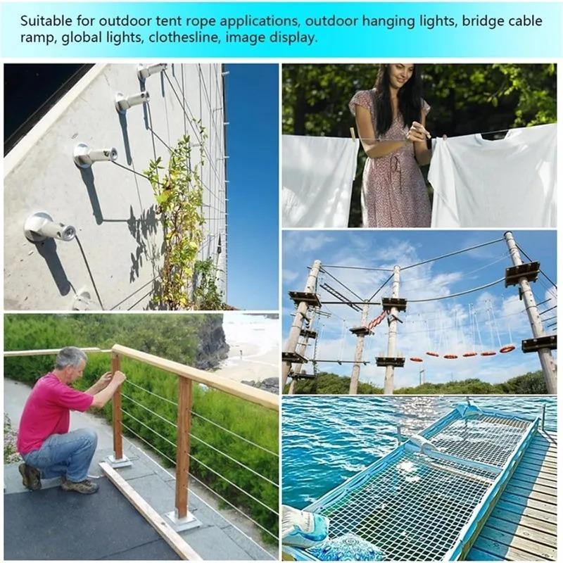 10/1M Stainless Steel Wire Rope with Aluminum Sleeves for Fishing Lifting Cable Lanterns Triangular Square Hanging Clothes Ropes