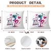 Dance Lover Pillow Cover 18x18 Inches, Watercolor Ballerina & Hearts Design, Gift for Dancers, Ballet Decor for Couch Home, Dance Studio Accentfor