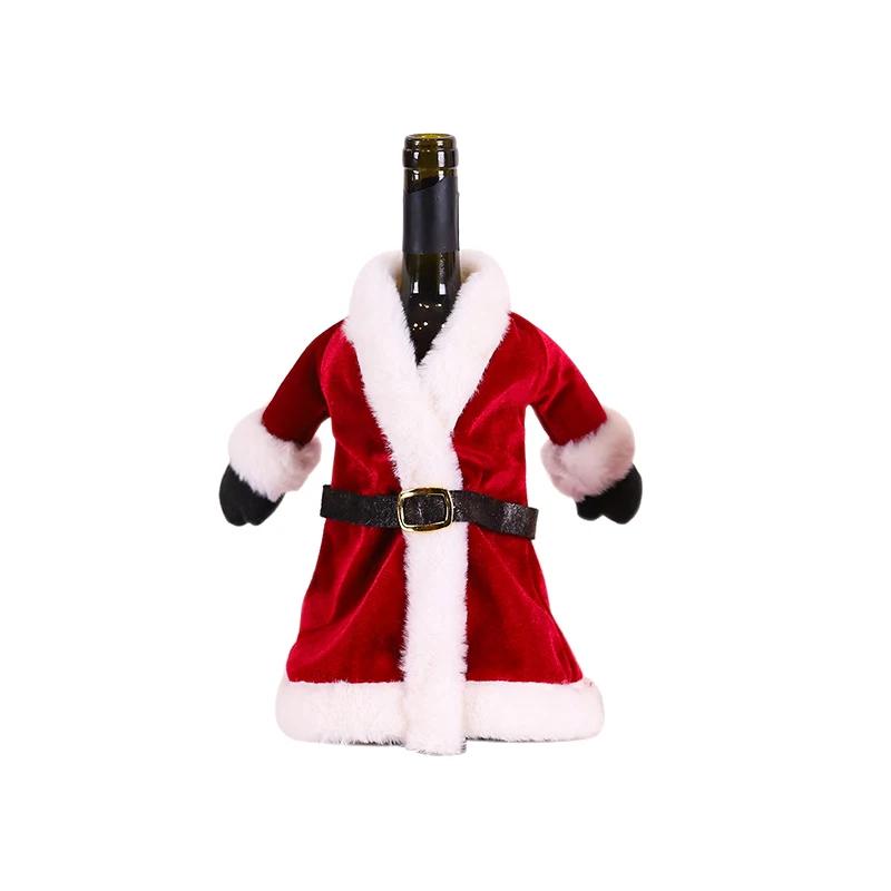 

Стиль платья Чехлы для рождественских бутылок красного вина Пальто Санта-Клауса Чехол для шампанского для Рождественской домашней вечеринки Украшение для обеденного стола