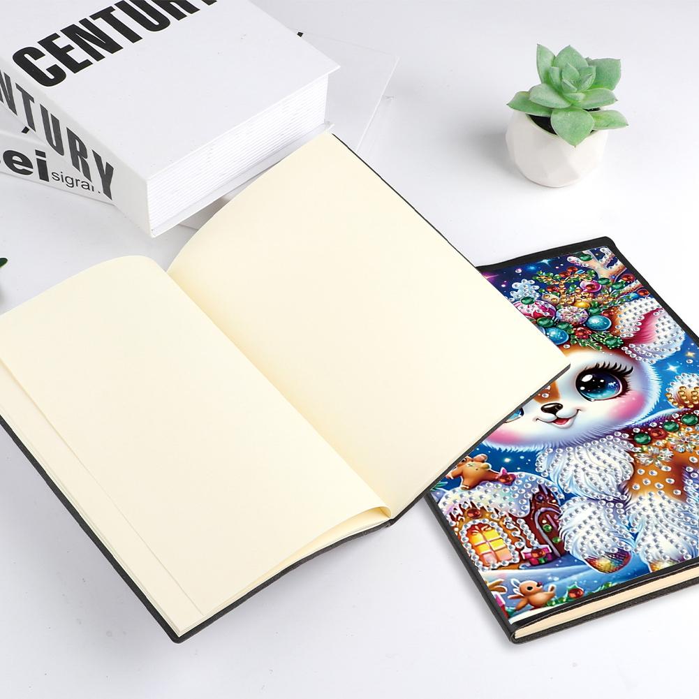 Speziell geformtes Blumen-Diamantmalerei-Journal-Notizbuch ohne Linien Strass-Kunst Handwerksset für Geburtstags- oder Weihnachtsgeschenke