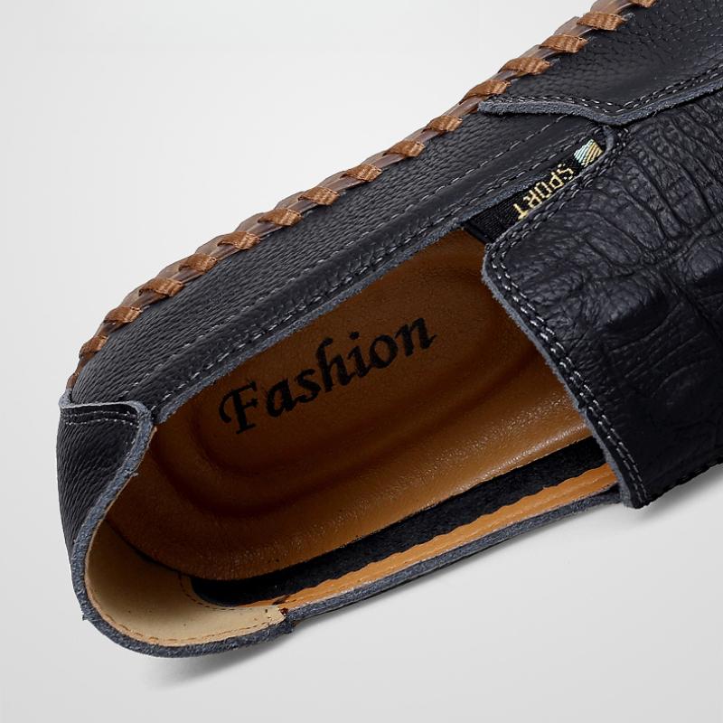 Men's Casual Leather Shoes Loafers Moccasin Breathable Slip On Boat Soft Driving Shoes