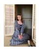 NEWOPEN 2025 Early Spring French Retro Striped Waist-Hugging Dress C3617